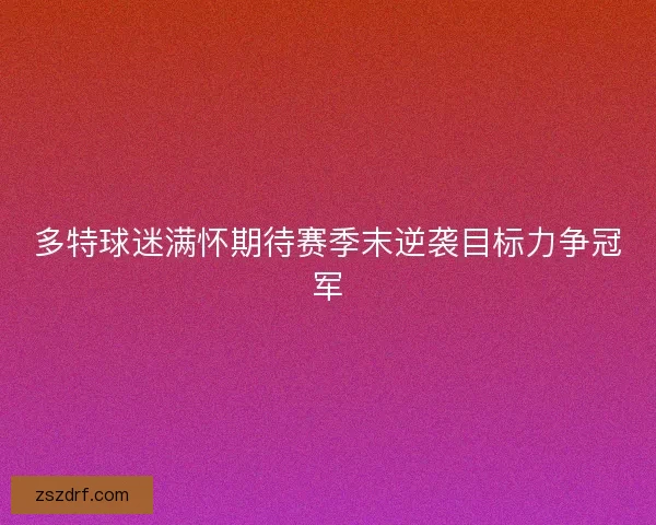 多特球迷满怀期待赛季末逆袭目标力争冠军